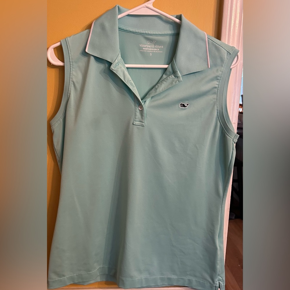 Vineyard Vines Green Fitted Polo Tank Top